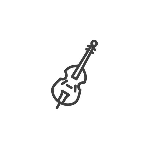 Cello, violin musical instrument line icon — Stock Vector