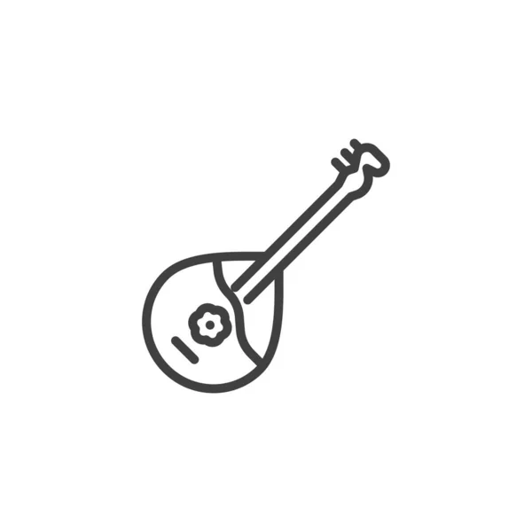 Ícone de linha de instrumento musical Domra — Vetor de Stock