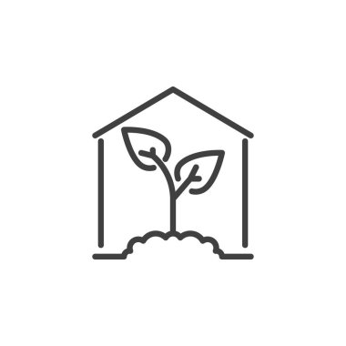 Bitki çizgisi simgesi olan sera