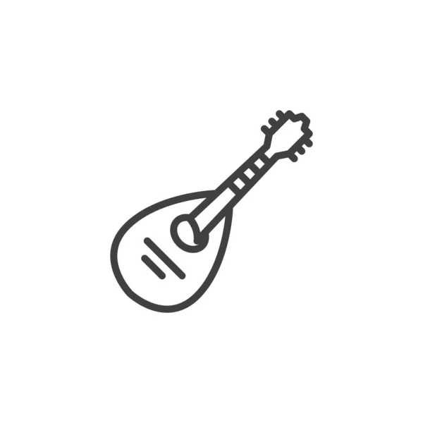 Ícone de linha de instrumento musical Mandolin — Vetor de Stock