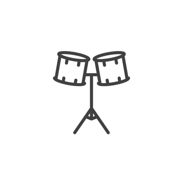 Two drums line icon — Stock Vector