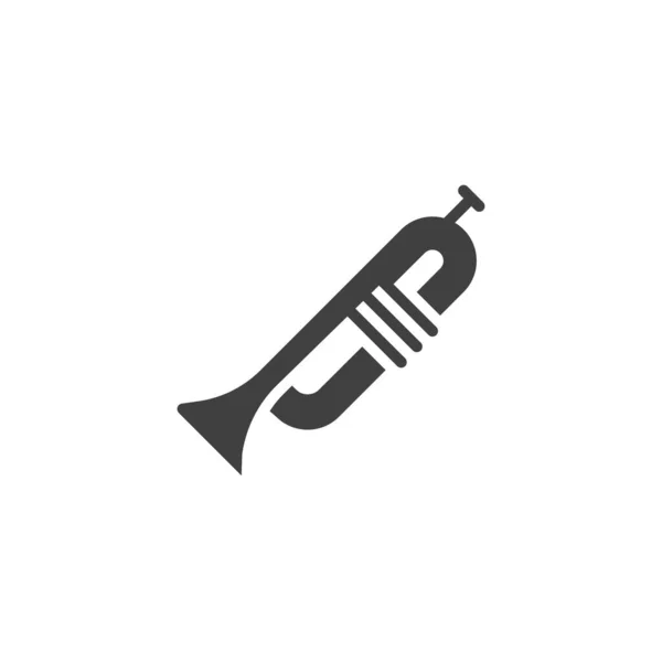 Trompeta instrumento musical icono vectorial — Vector de stock