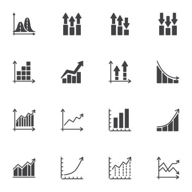 Çizelge ve grafik vektör simgeleri ayarlandı