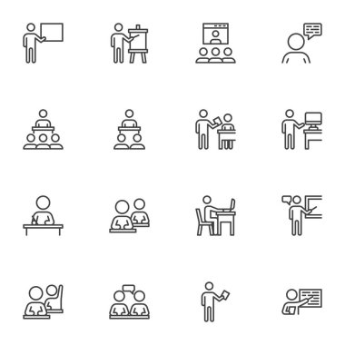 İş eğitim çizgisi simgeleri ayarlandı