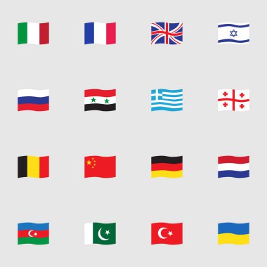 Bayrak koleksiyonu, düz simgeler