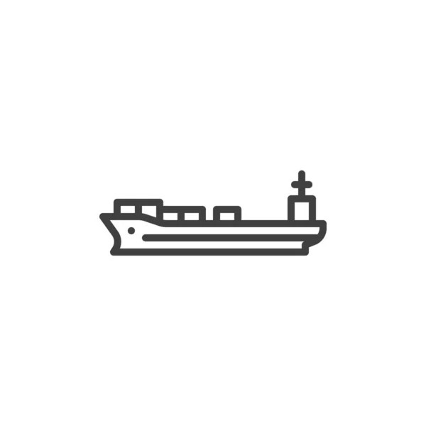 Tanker ship line icon — Stock Vector