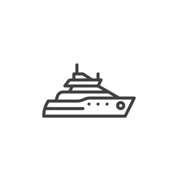 Cruise ship boat line icon — Stock Vector