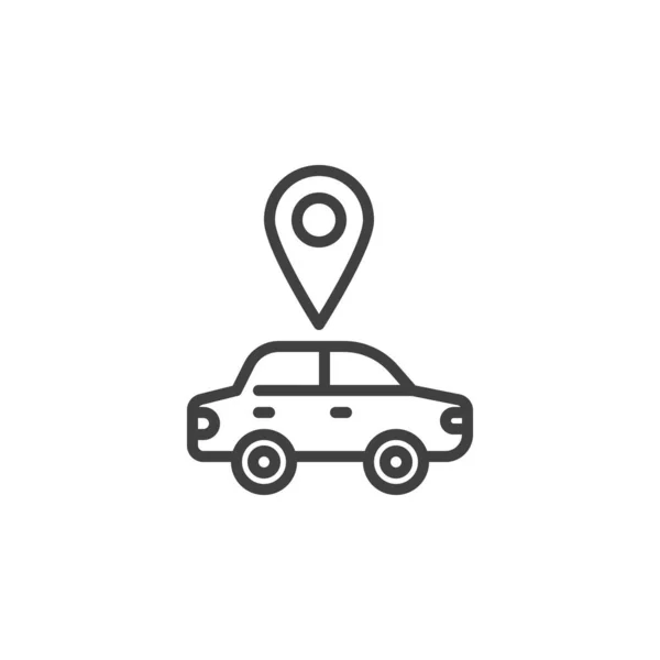 Car location pin line icon — Stock vektor