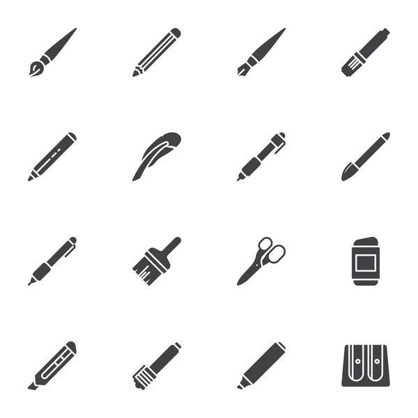 Stationery levert vectorpictogrammen ingesteld — Stockvector