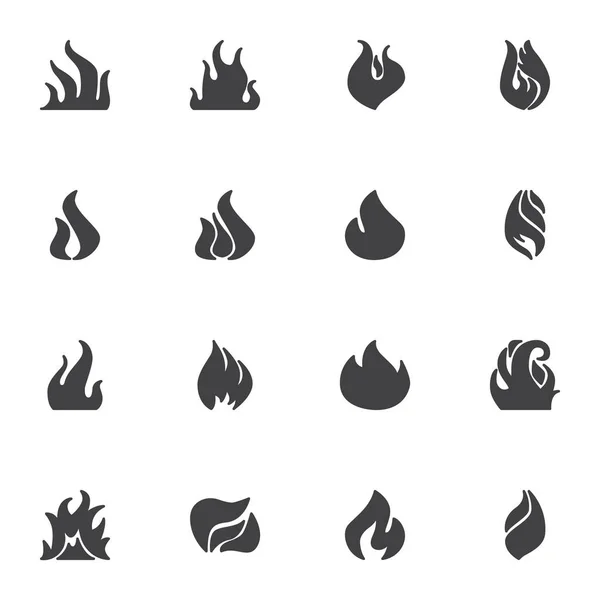 Set ikon vektor nyala api - Stok Vektor