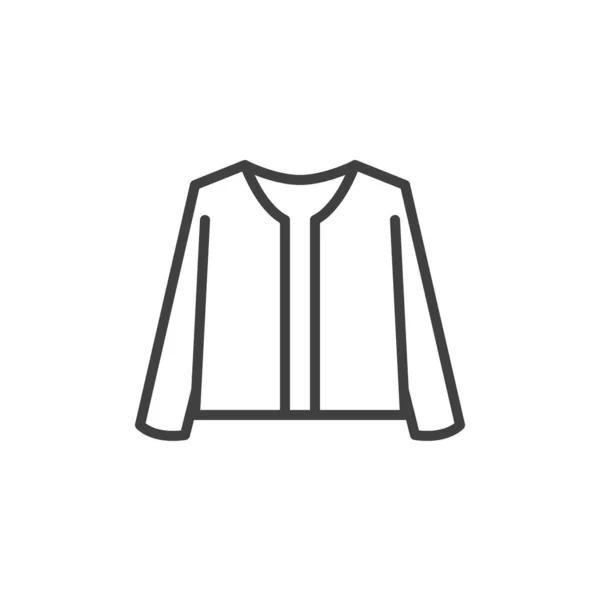 女性のジャケットラインアイコン — ストックベクタ