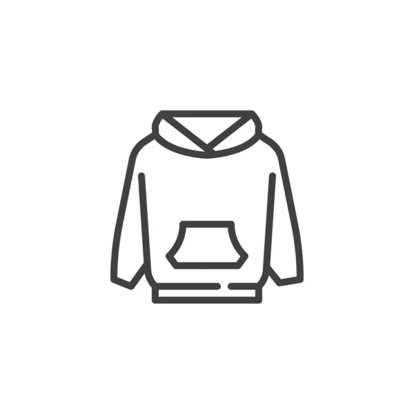 Sweat à capuche ligne icône — Image vectorielle