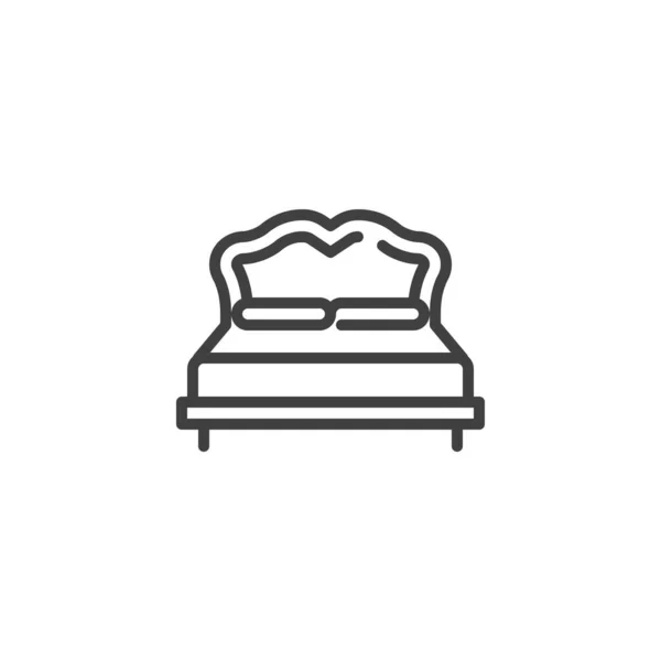 Διπλό εικονίδιο γραμμής κρεβάτι — Διανυσματικό Αρχείο