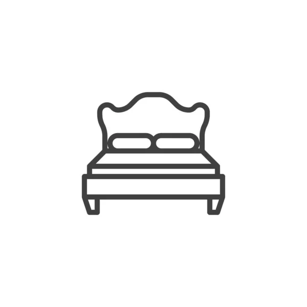 Icono cama doble línea — Vector de stock
