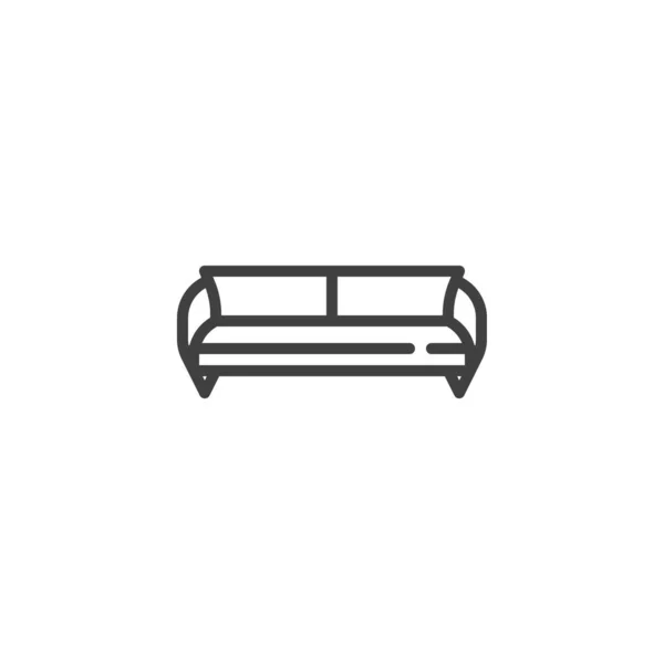 Couch Sofa Linie Symbol — Stockvektor