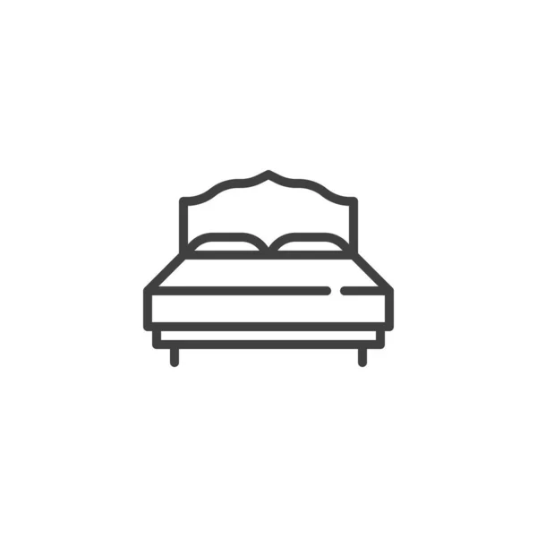 Icono cama doble línea — Vector de stock