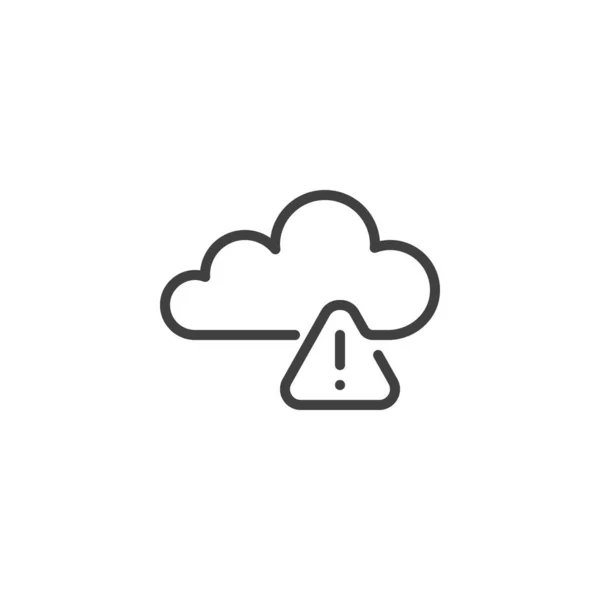 Waarschuwing cloud computing line icoon — Stockvector