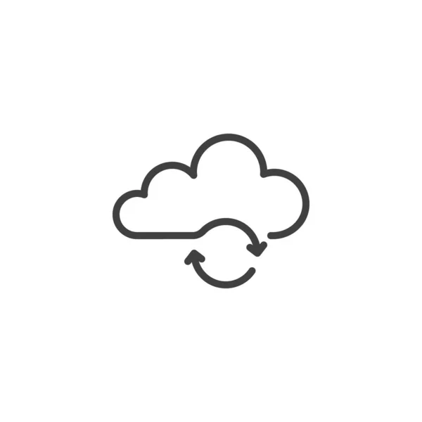 Icono de línea de actualización nube — Archivo Imágenes Vectoriales