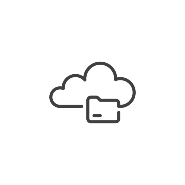 Cloud map lijn pictogram — Stockvector