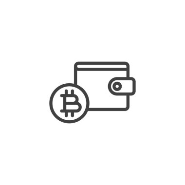 Bitcoin cüzdan çizgisi simgesi