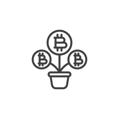 Bitcoin büyüme çizgisi simgesi