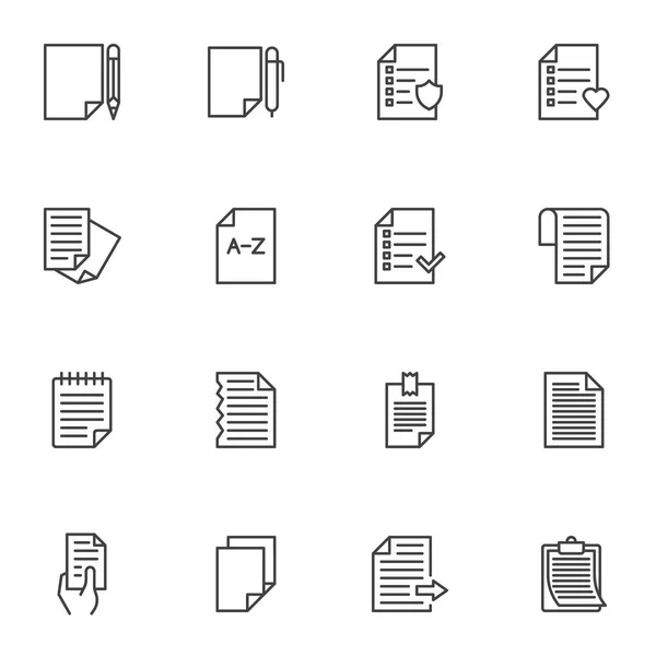 Listes des icônes de ligne ensemble — Image vectorielle