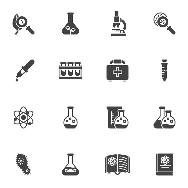 Vektorsymbole für wissenschaftliche Forschung gesetzt — Stockvektor