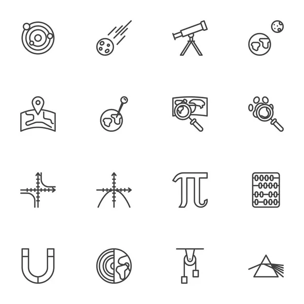 Science line icons set — Stock Vector