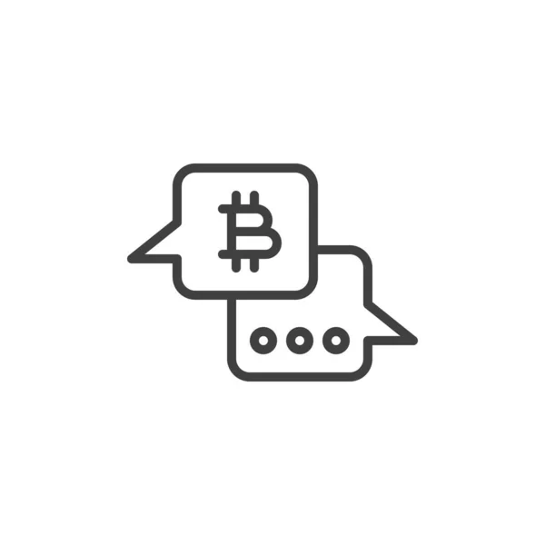 Icono de línea de mensaje Bitcoin — Vector de stock