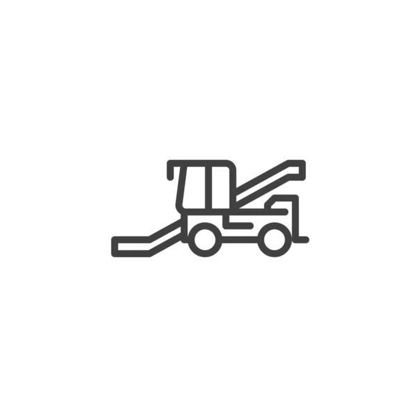 Sneeuw verwijdering truck lijn pictogram — Stockvector