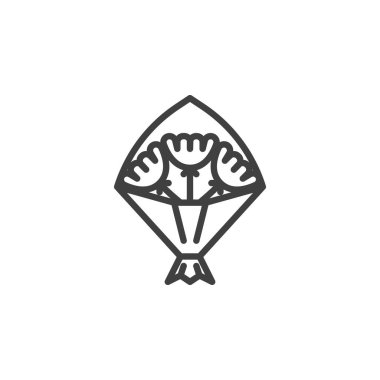 Çiçek buket çizgisi simgesi