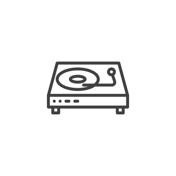 Icona linea lettore vinile DJ — Vettoriale Stock
