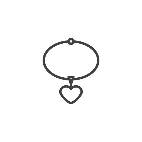 Pendentif coeur ligne icône — Image vectorielle