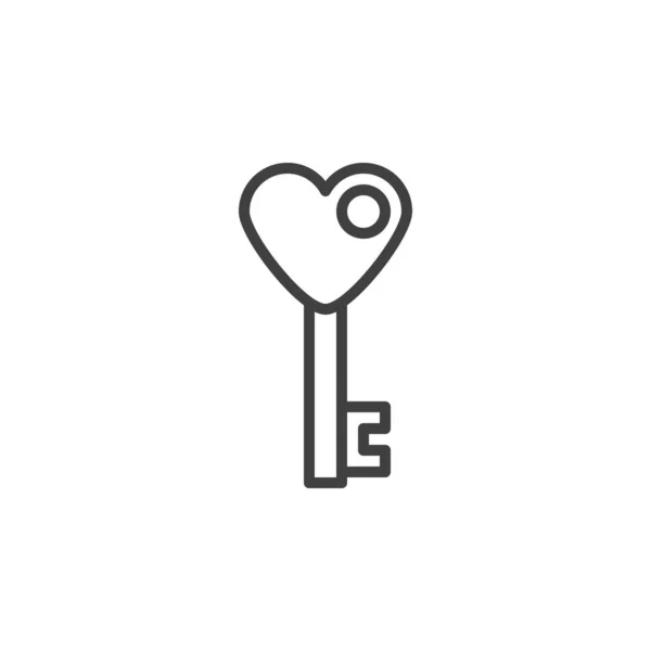 Corazón icono de línea clave — Archivo Imágenes Vectoriales