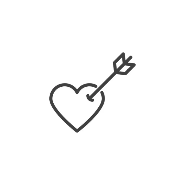 Heart with arrow line icon — Stock Vector