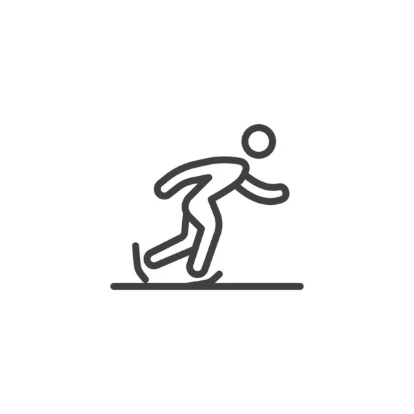 Icono de línea de patinaje sobre hielo — Vector de stock