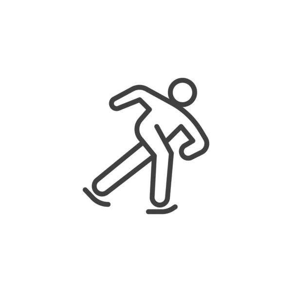 Patinaje sobre hielo deporte línea icono — Vector de stock