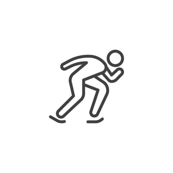 Velocidad patinaje deporte línea icono — Vector de stock