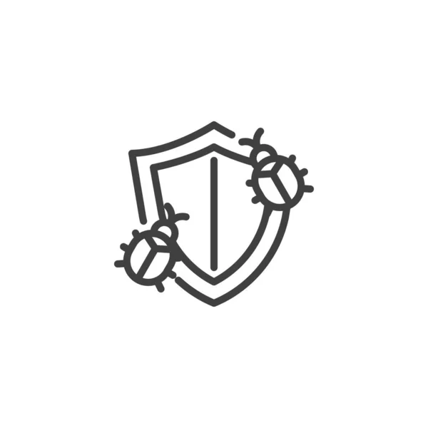Icono de línea de protección antivirus — Archivo Imágenes Vectoriales