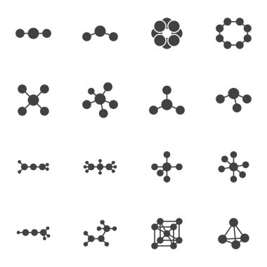 Moleküler formül vektör simgeleri ayarlandı