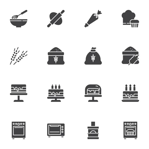 Set di icone vettoriali correlate al forno — Vettoriale Stock