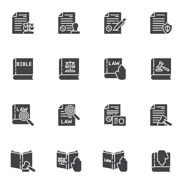 Ley y justicia vector iconos conjunto — Archivo Imágenes Vectoriales