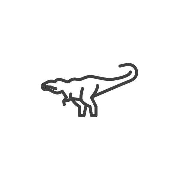 Giganotosaurus icono de la línea de dinosaurios — Archivo Imágenes Vectoriales