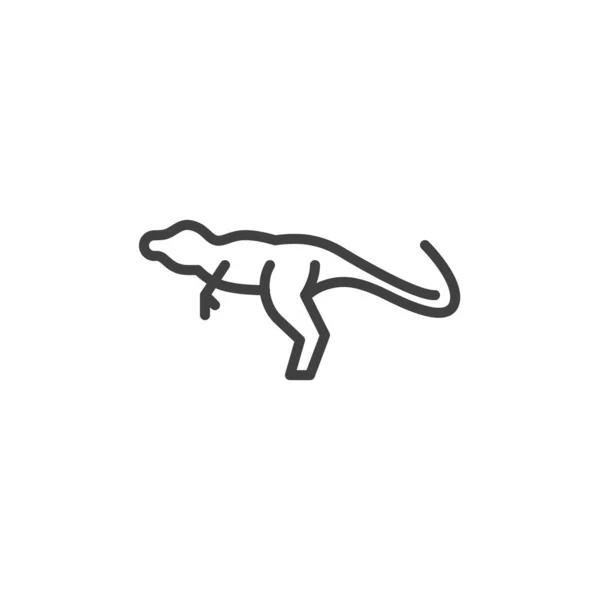 Ícone de linha de dinossauro tiranossauro —  Vetores de Stock