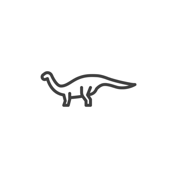 Icono de línea de dinosaurios Brachiosaurus — Archivo Imágenes Vectoriales