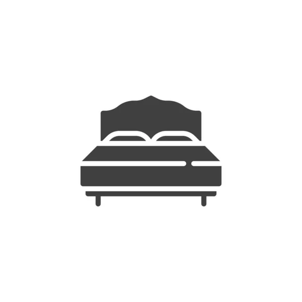 Кровать с векторной иконкой подушек — стоковый вектор