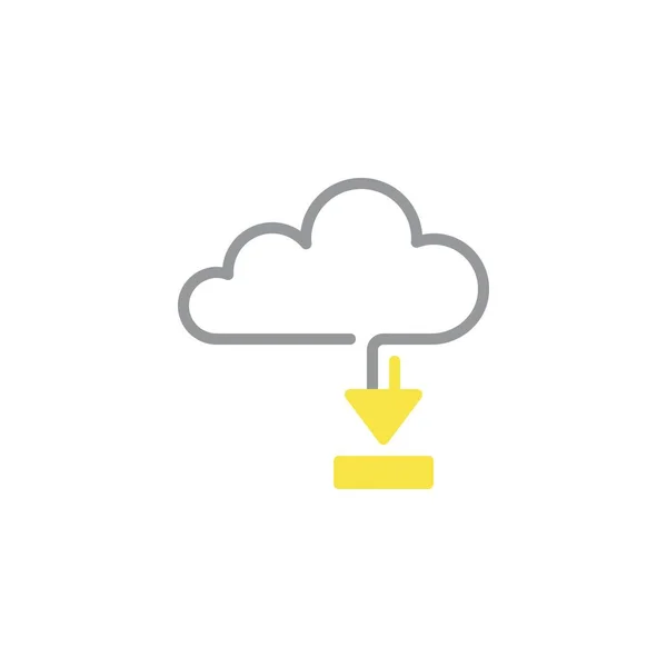 Cloud computing met pijl lijn pictogram — Stockvector