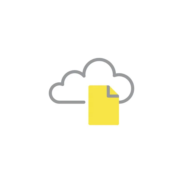 Computación en nube con icono de línea de archivo de documento — Archivo Imágenes Vectoriales