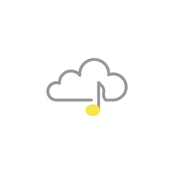 Musik-Cloud-Ikone — Stockvektor