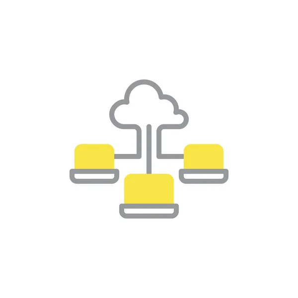 Icoon Cloud server verbindingslijn — Stockvector